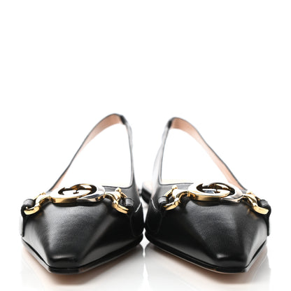 Gucci Malaga Kid Nappa Zumi Slingback Flats 36.5 Black 2 of 10