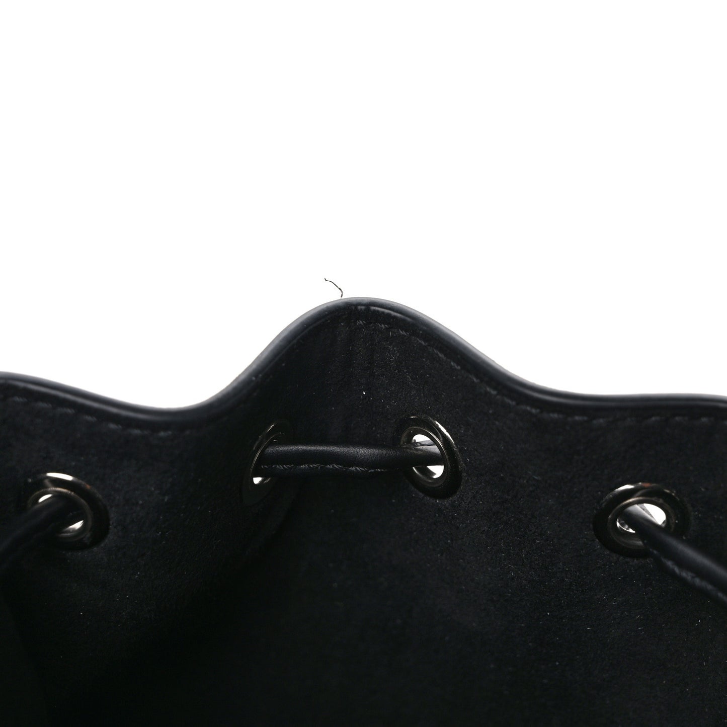 Vitello King F is Fendi Logo Embossed Mini Mon Tresor Bucket Bag Black