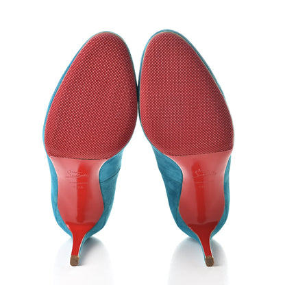 Christian Louboutin Suede Ron Ron 100 Pumps 40.5 Turquoise 7 of 13