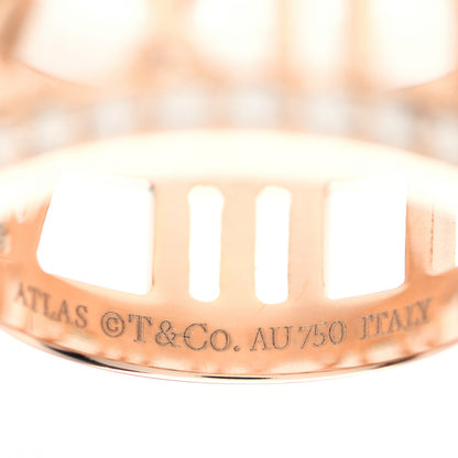 Tiffany 18K Rose Gold Diamond Wide Atlas Open Ring 50 5.25 4 of 5
