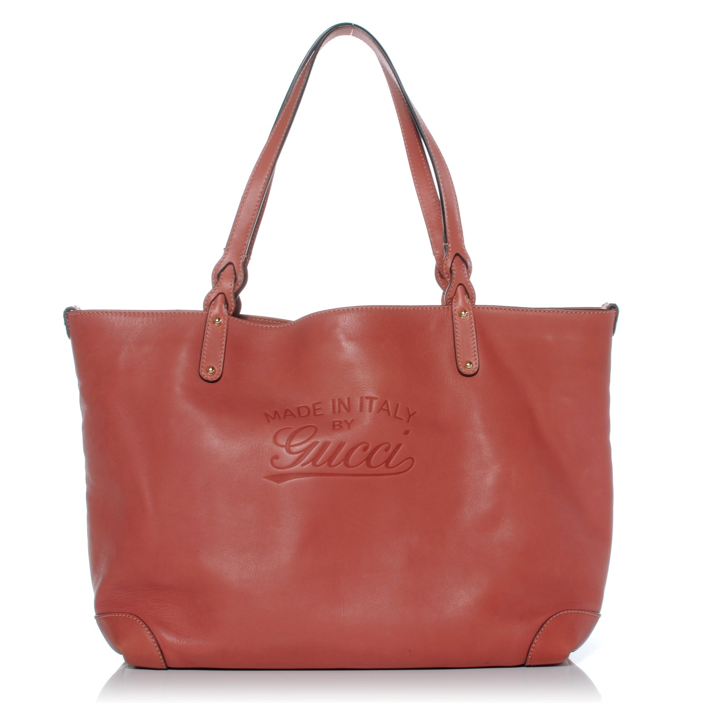 Leather Medium Craft Tote Coral