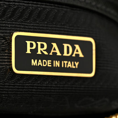 Prada Jacquard Saffiano Triangolo Symbole Embroidered Top Handle Crossbody Bag Black Corda 6 of 10