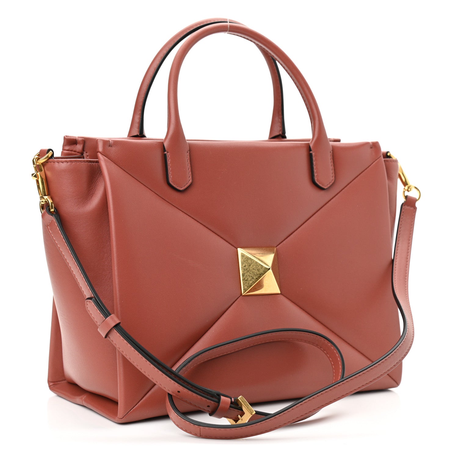 Valentino Garavani Nappa Medium One Stud Handbag Gingerbread 3 of 9
