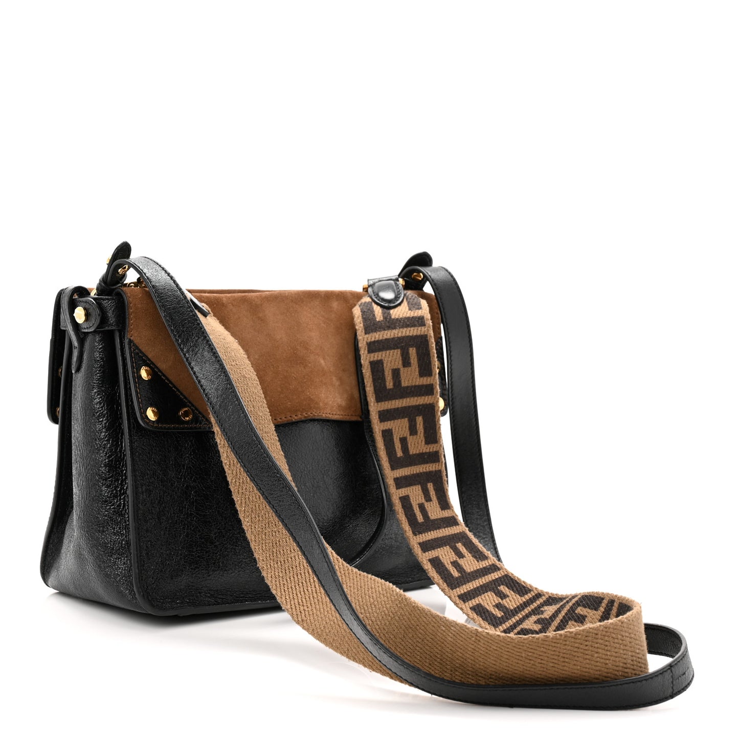 Agnello Old Shine Vitello Go Rain Small Flip Tote Black Marrone
