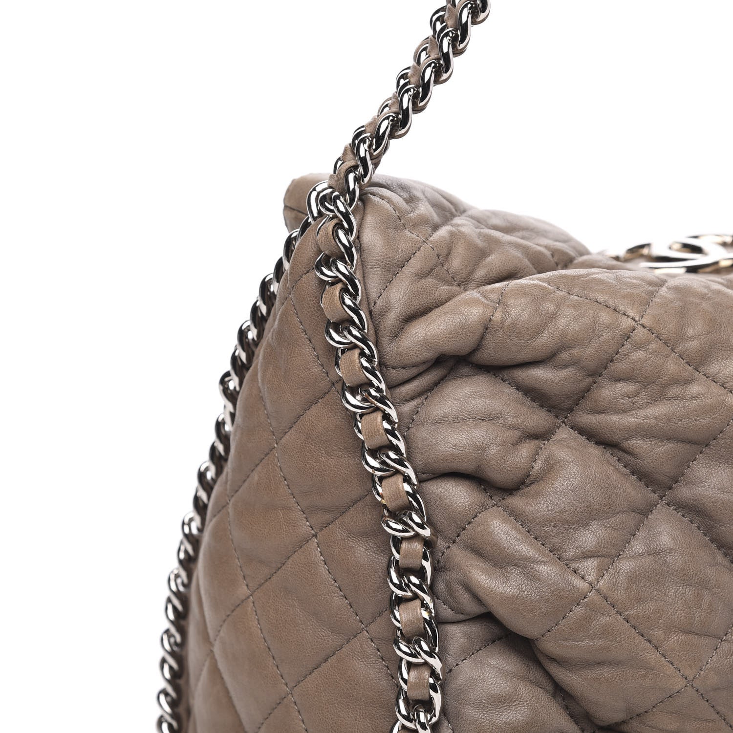 Chanel Washed Lambskin Chain Around Hobo Taupe 11 of 12