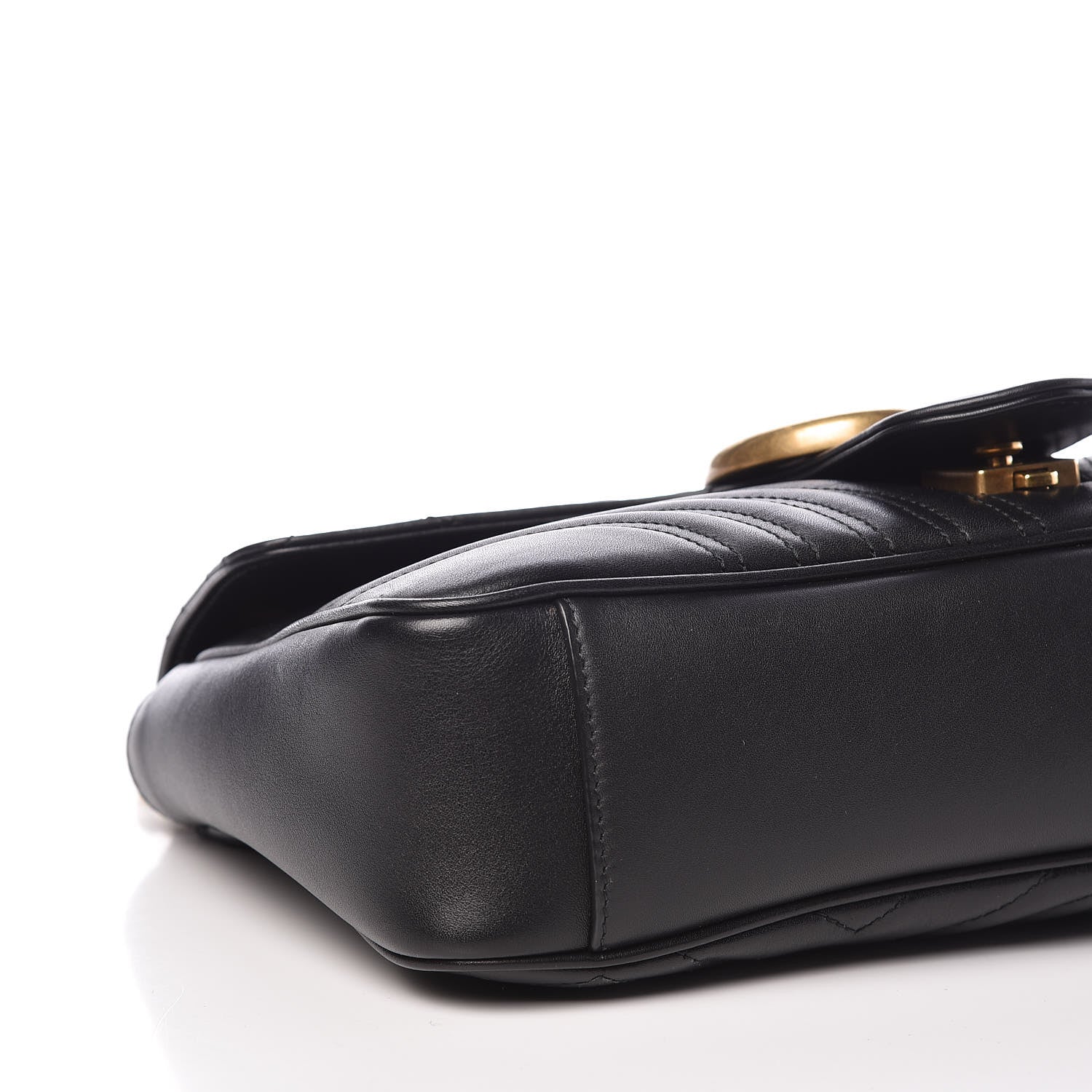 Gucci Calfskin Matelasse Medium GG Marmont Shoulder Bag Black 13 of 15