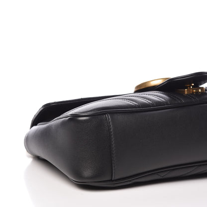 Gucci Calfskin Matelasse Medium GG Marmont Shoulder Bag Black 13 of 15