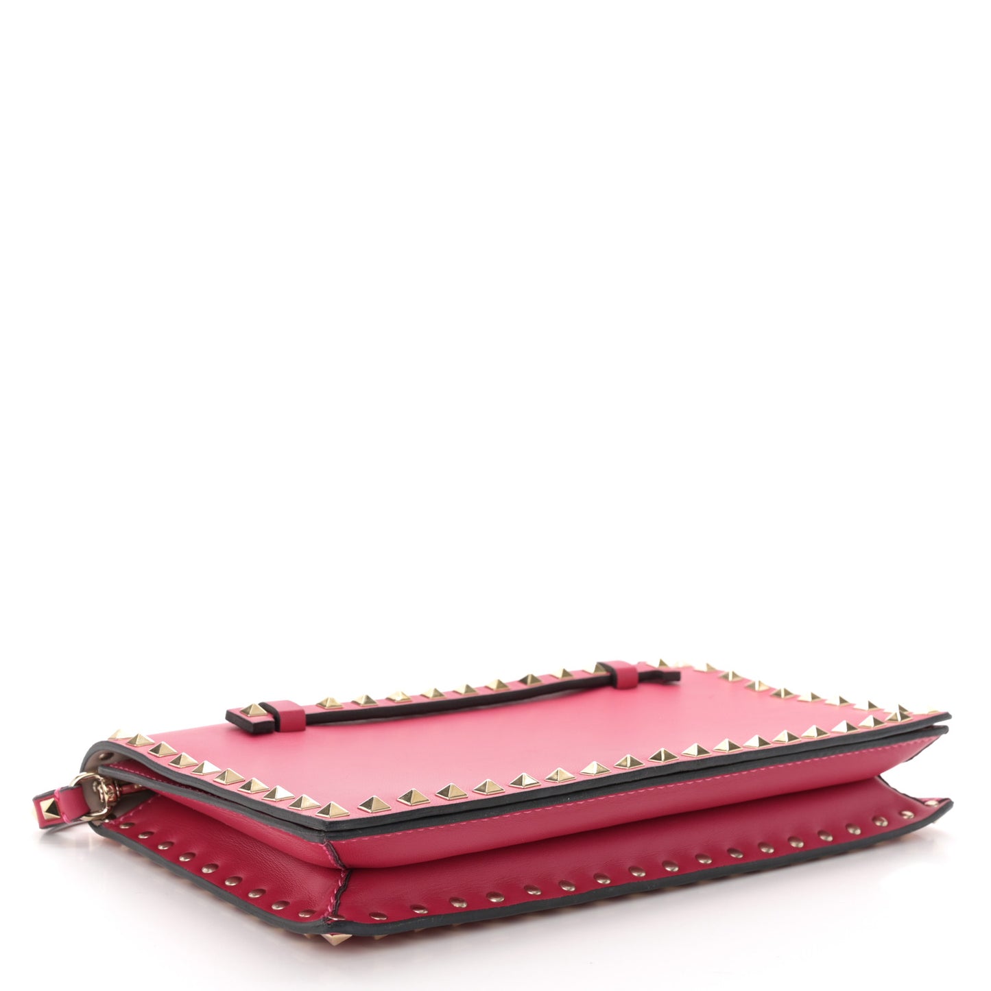 Nappa Rockstud Wristlet Clutch Fuxia