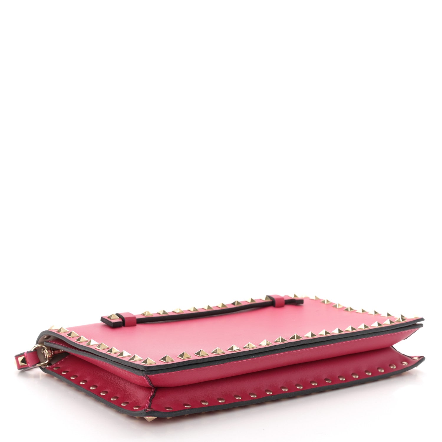Valentino Garavani Nappa Rockstud Wristlet Clutch Fuxia 4 of 11
