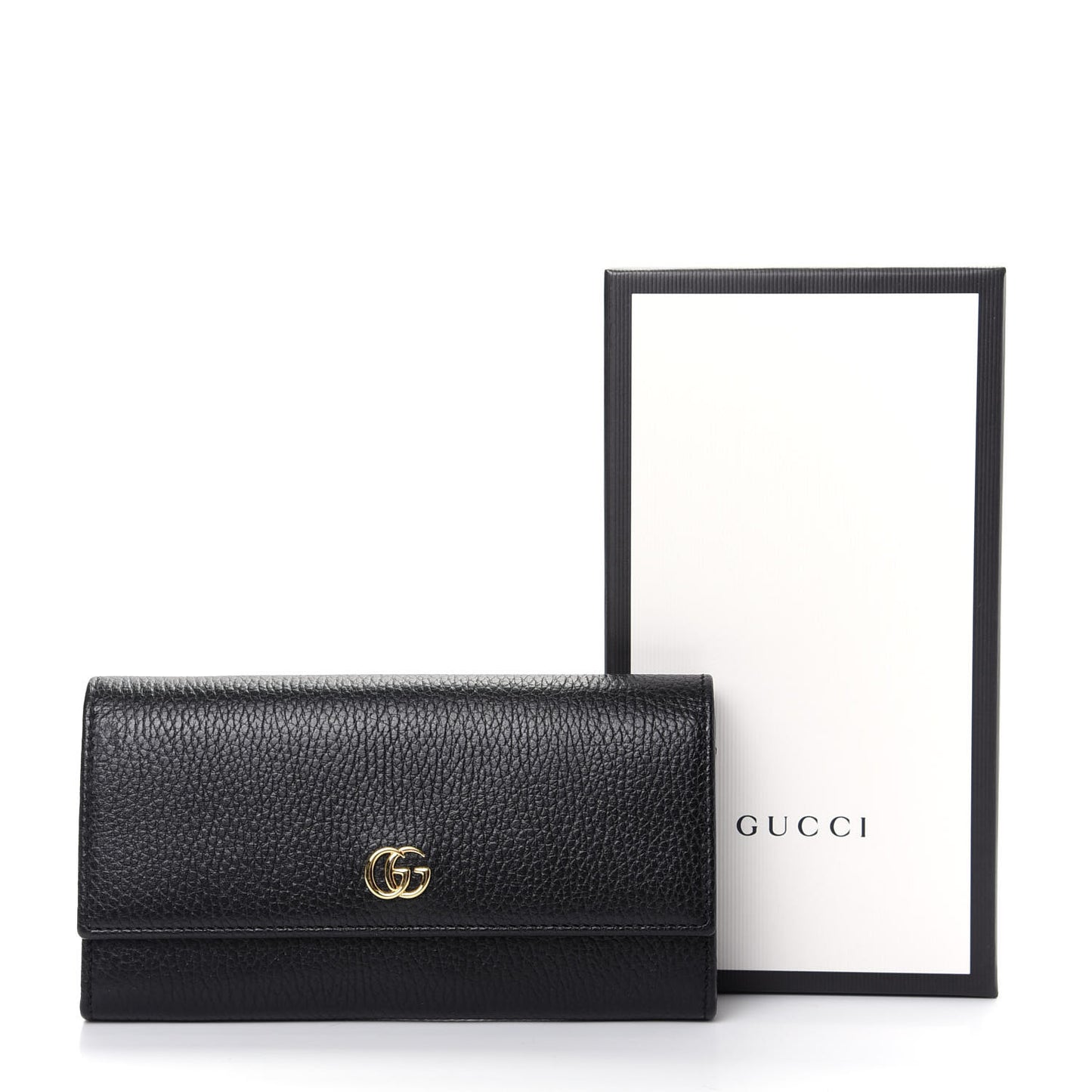 Dollar Calfskin GG Marmont Continental Wallet Black