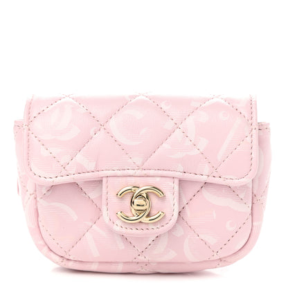 Chanel Lambskin Quilted CC All Over Arm Coin Purse Pink 1 of 8