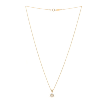 Tiffany 18K Yellow Gold Diamond Flower Pendant Necklace 2 of 3