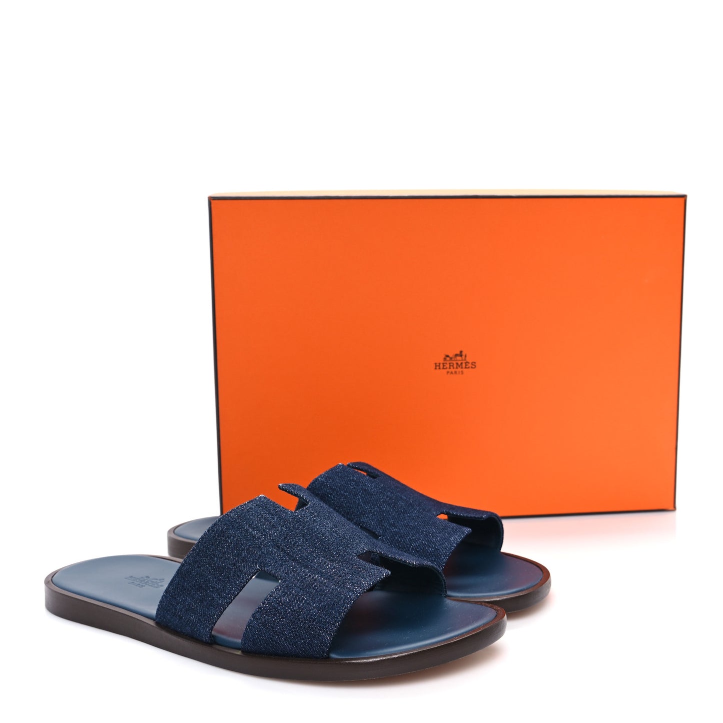 Denim Calfskin Mens Izmir Sandals 42.5 Bleu Brut Bleu Celeste