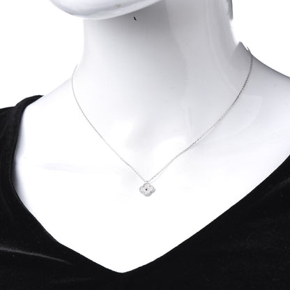 Van Cleef & Arpels 18K White Gold Diamond Sweet Alhambra Pendant Necklace 2 of 6