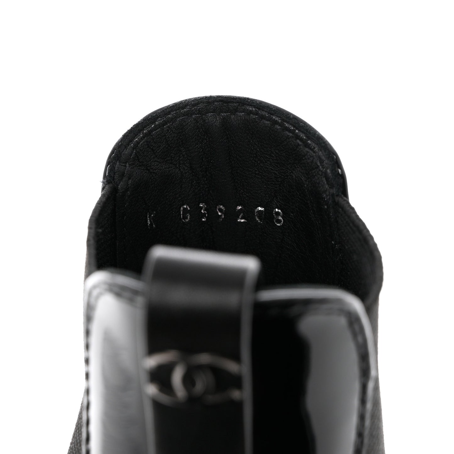 Patent Calfskin Cap Toe Ankle Boots 36.5 Black