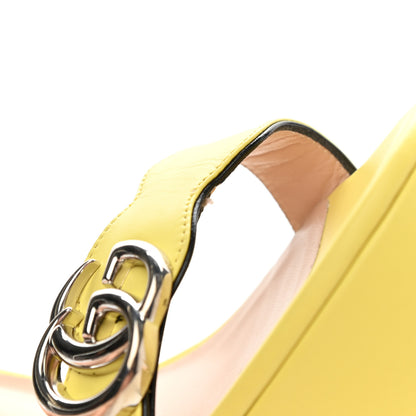 Gucci Calfskin GG Marmont Ankle Wrap 30/115mm Platform Sandals 38 Banana 10 of 10