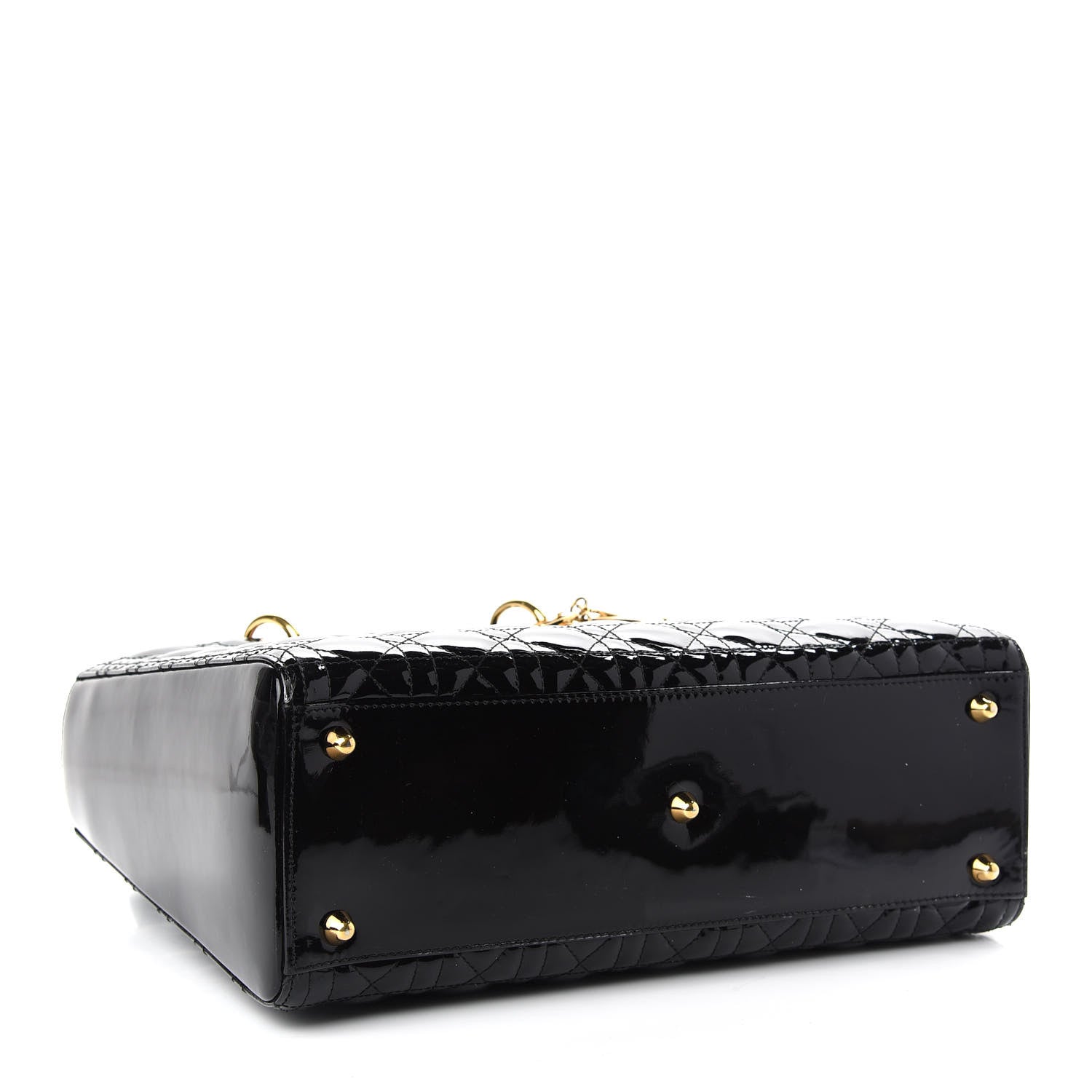 Christian Dior Patent Cannage Large Lady Dior Black 4 of 9