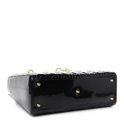 Christian Dior Patent Cannage Large Lady Dior Black 4 of 9