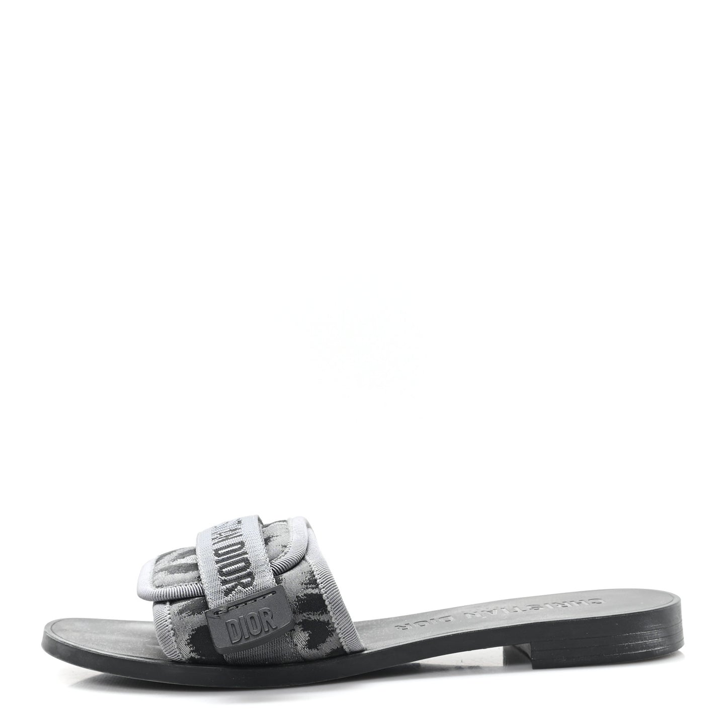 Mizza Shiny Nylon Dio(r)evolution Slide Sandals  38 Black Grey