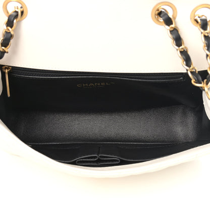 Chanel Caviar Quilted Medium CC Filigree Flap White Black 4 of 12