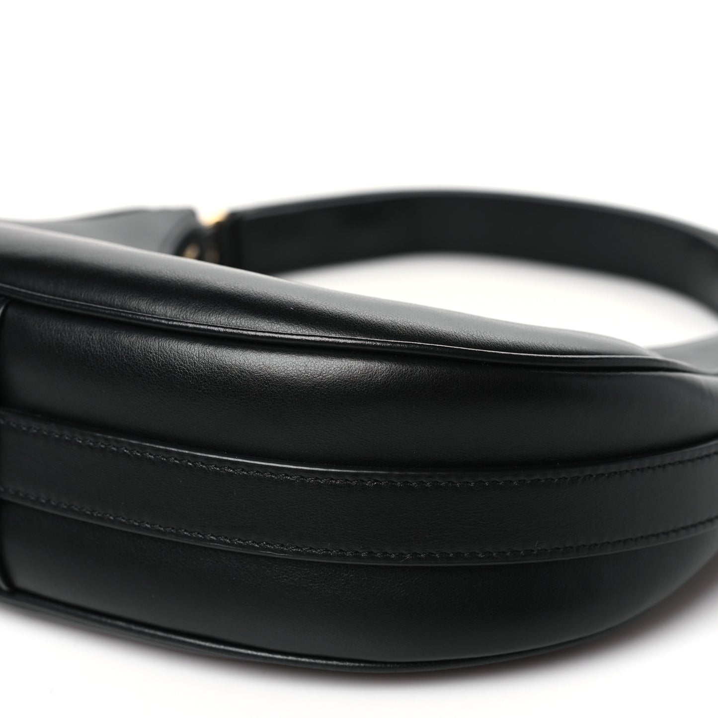 Smooth Calfskin Medium Strap Ava Shoulder Bag Black