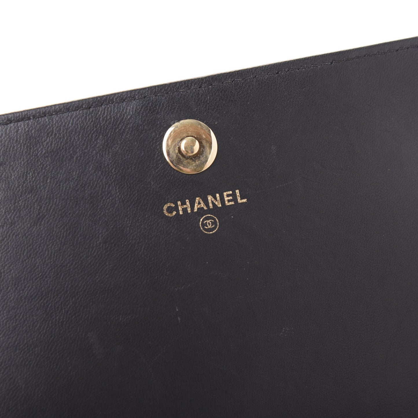 Lambskin Quilted Boy Wallet On Chain WOC Black