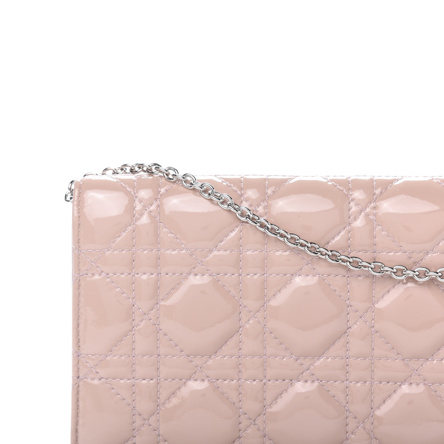 Patent Cannage Lady Dior Convertible Clutch Rose Clair