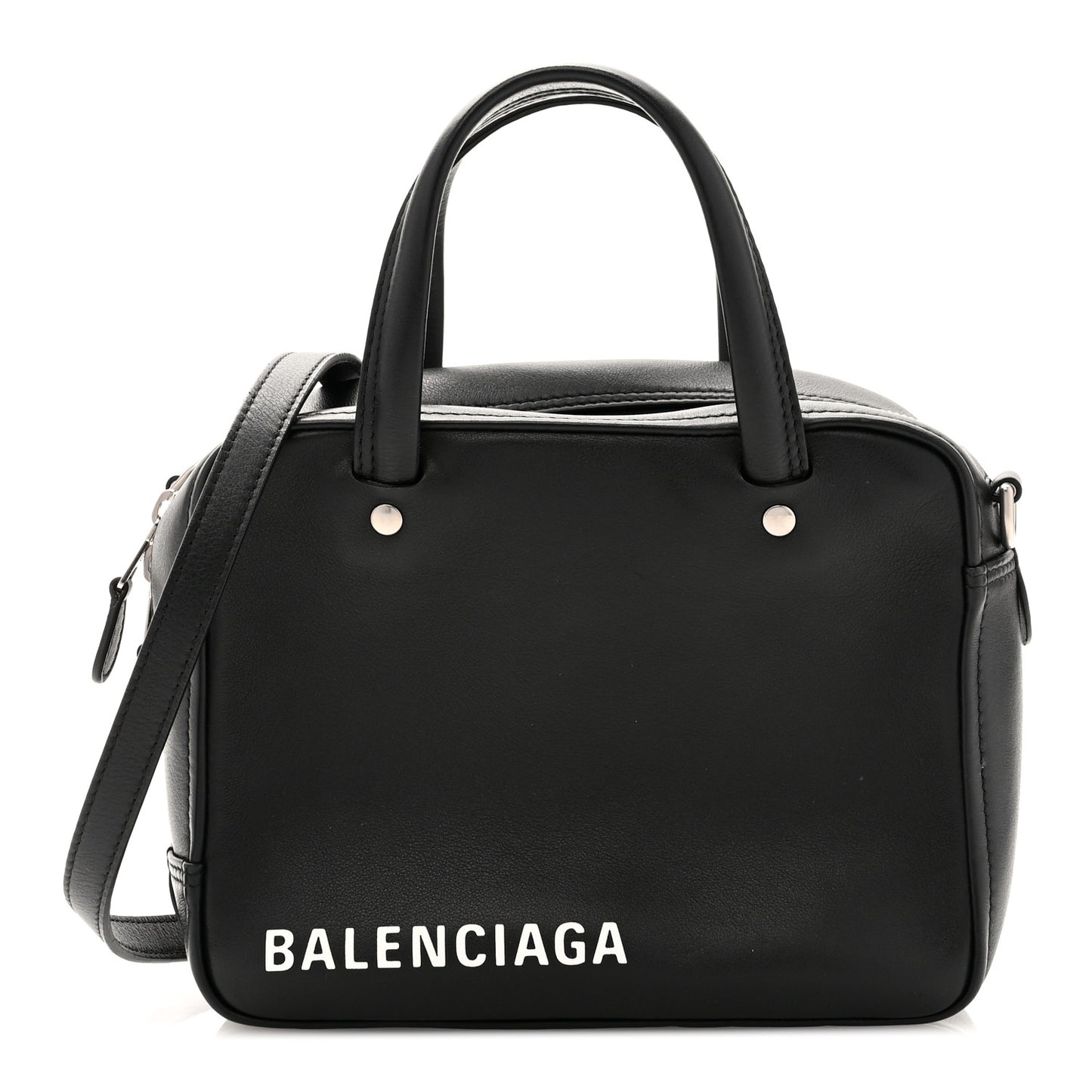 Shiny Day Calfskin XS Triangle Square Bag Black