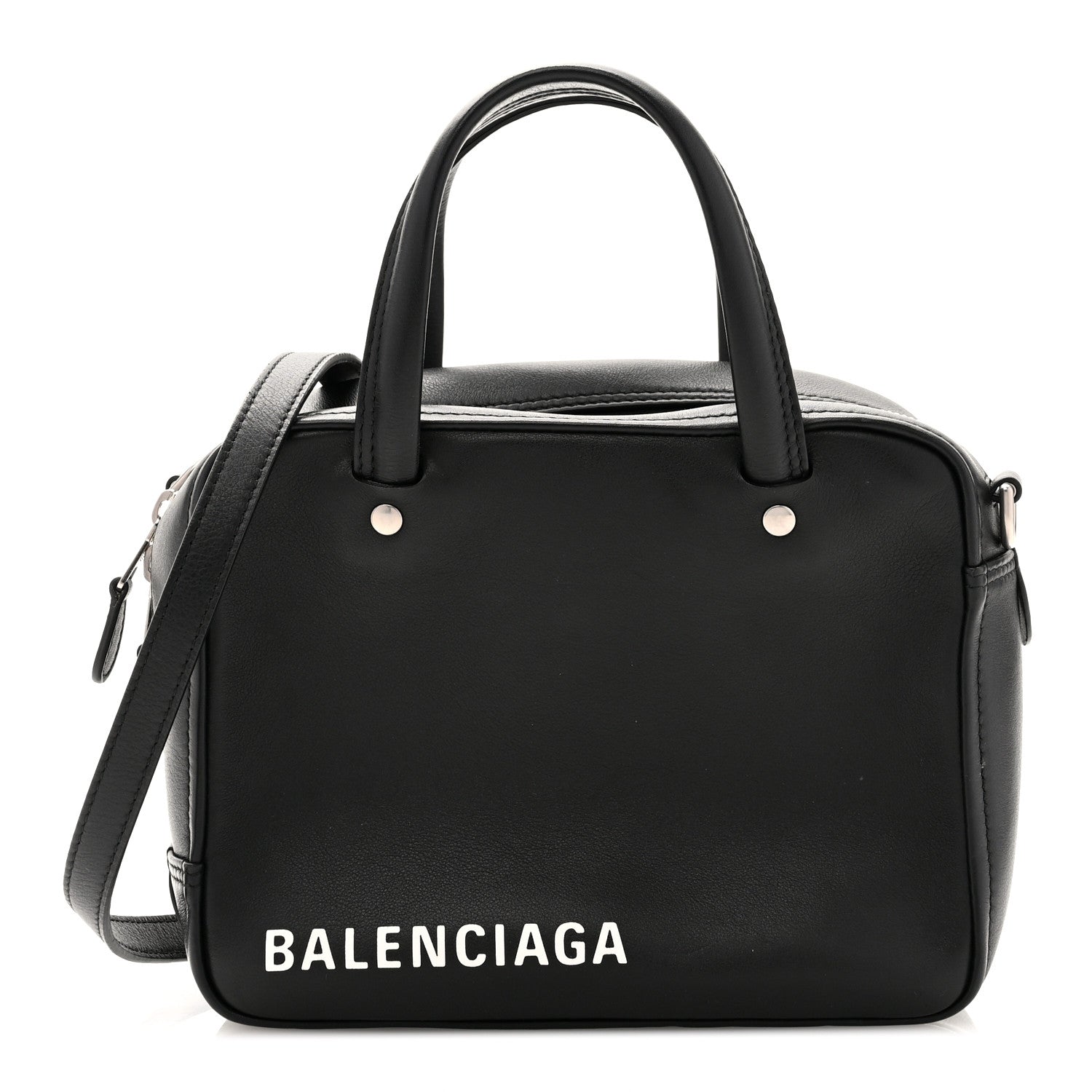Balenciaga Shiny Day Calfskin XS Triangle Square Bag Black 1 of 11