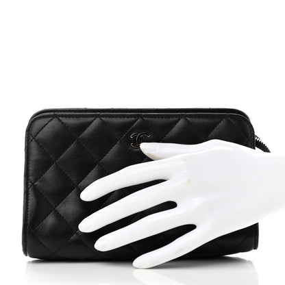 Chanel Lambskin Quilted Cosmetic Case Black 2 of 7