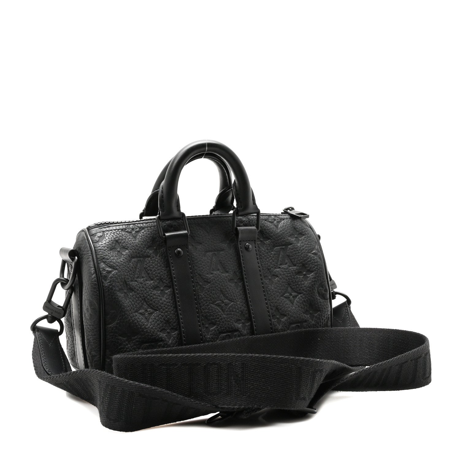 Louis Vuitton Monogram Taurillon Keepall Bandouliere 25 Black 3 of 9
