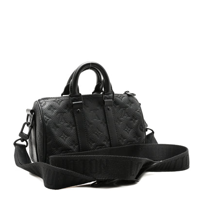 Louis Vuitton Monogram Taurillon Keepall Bandouliere 25 Black 3 of 9