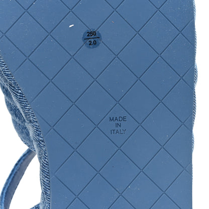 Chanel Denim Quilted CC Platform Thong Sandals 40 Blue 7 of 10
