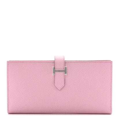 Hermes Epsom Bearn Gusset Wallet Mauve Sylvestre 1 of 8