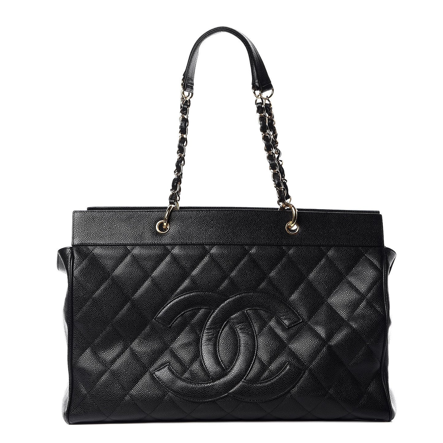 Caviar Quilted CC Tote Black