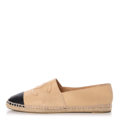 Chanel Lambskin CC Espadrilles 41 Beige Black 1 of 21