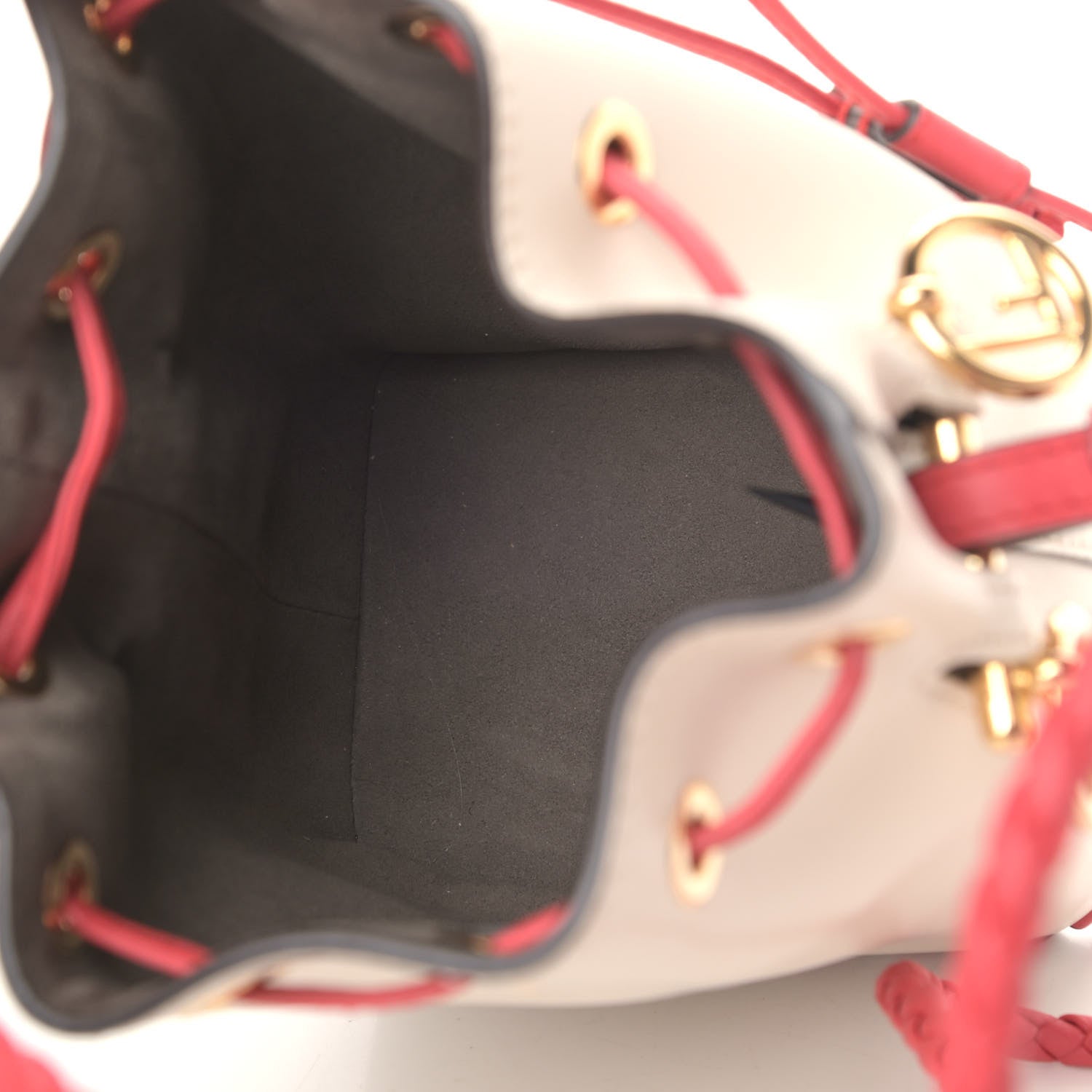Fendi Vitello Liberty Century F is Fendi Whipstitch Mini Mon Tresor Bucket Bag Camelia Fiamma 5 of 7