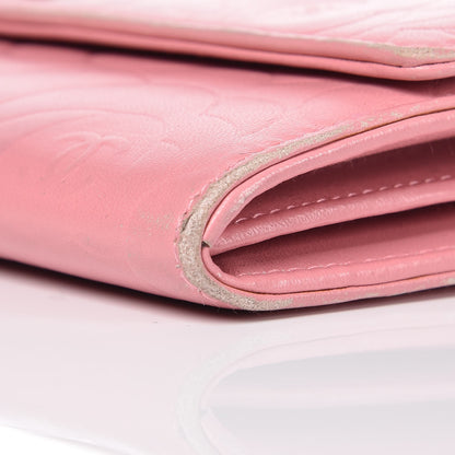 Chanel Lambskin Embossed Camellia Large Gusset Flap Wallet Pink 18 of 20