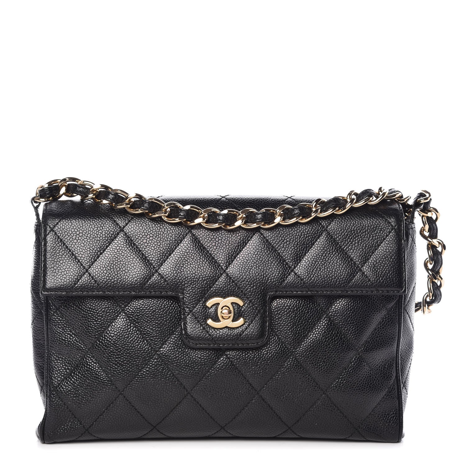 Chanel Caviar Quilted Medium Single Flap Black 1 of 12