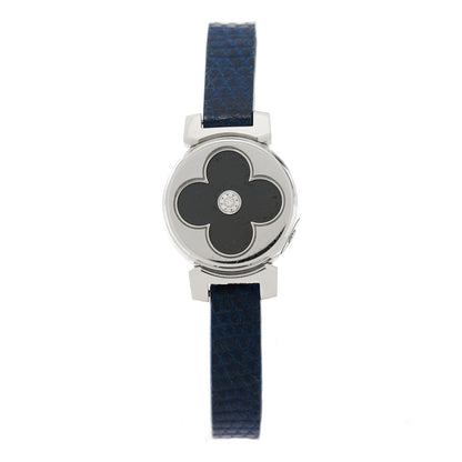 Louis Vuitton Stainless Steel Lizard Diamond 22mm Tambour Bijou Secret Quartz Watch Black 1 of 5