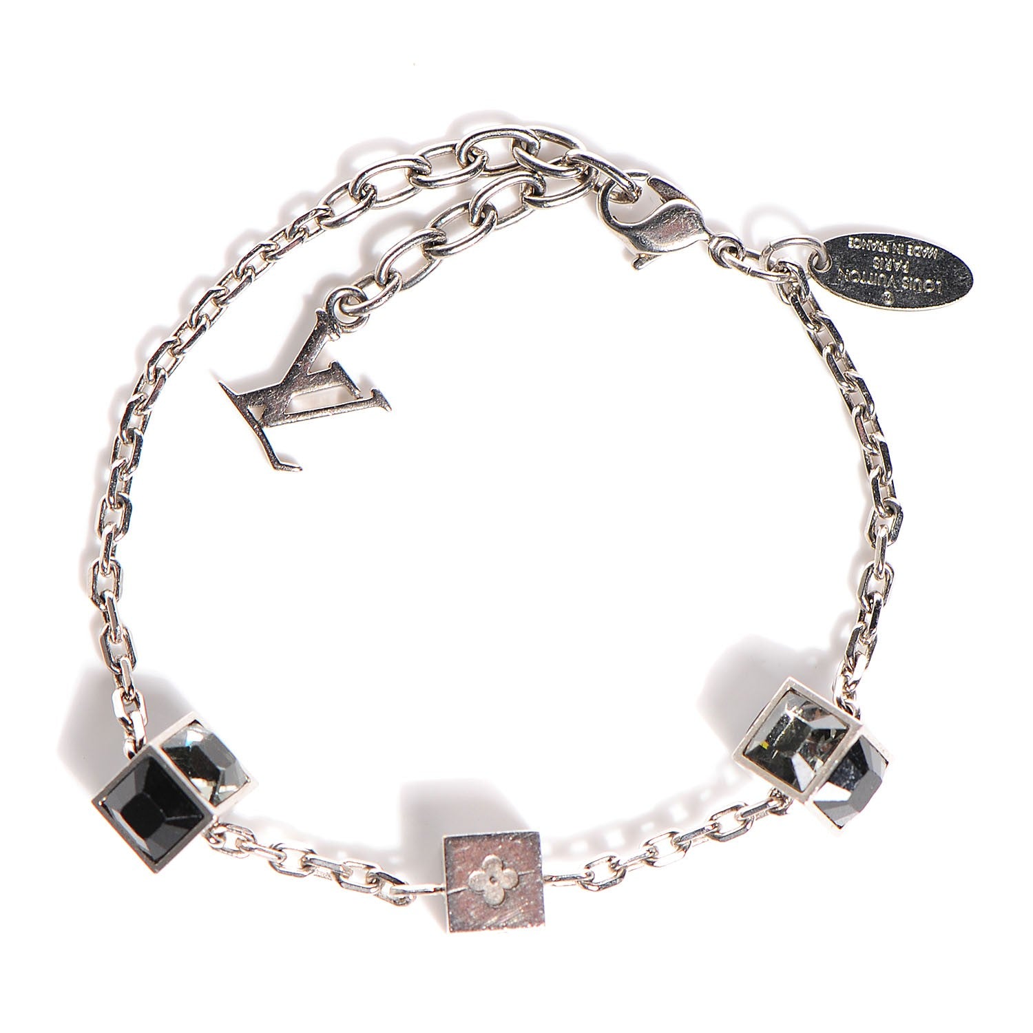Louis Vuitton Swarovski Gamble Damier Bracelet Silver 1 of 6