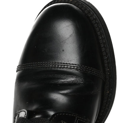 Chanel Calfskin Quilted Lace Up Combat Boots 38.5 Black 9 of 11