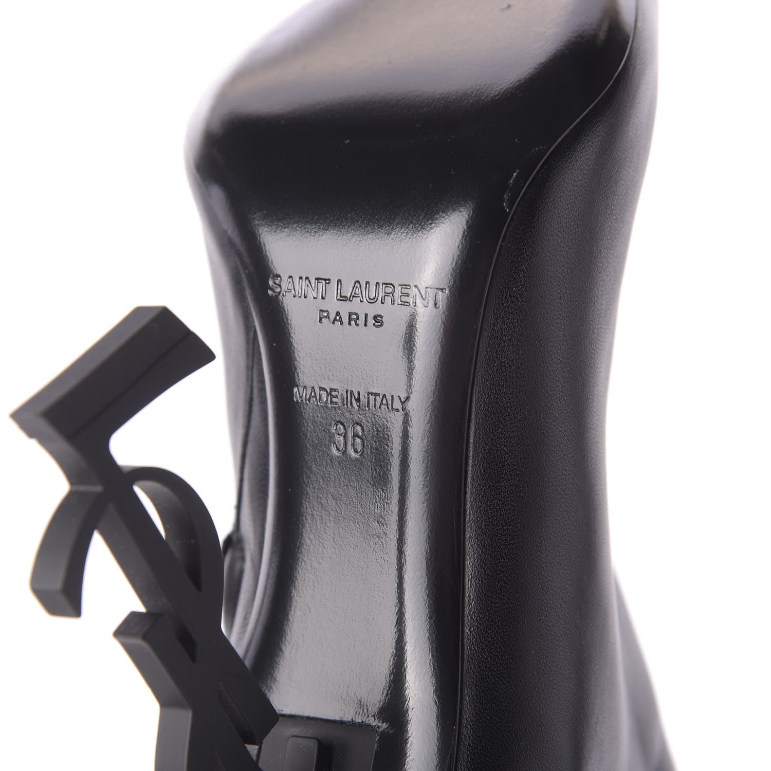 Saint Laurent Calfskin Opyum Ankle Boots 36 Black 9 of 10