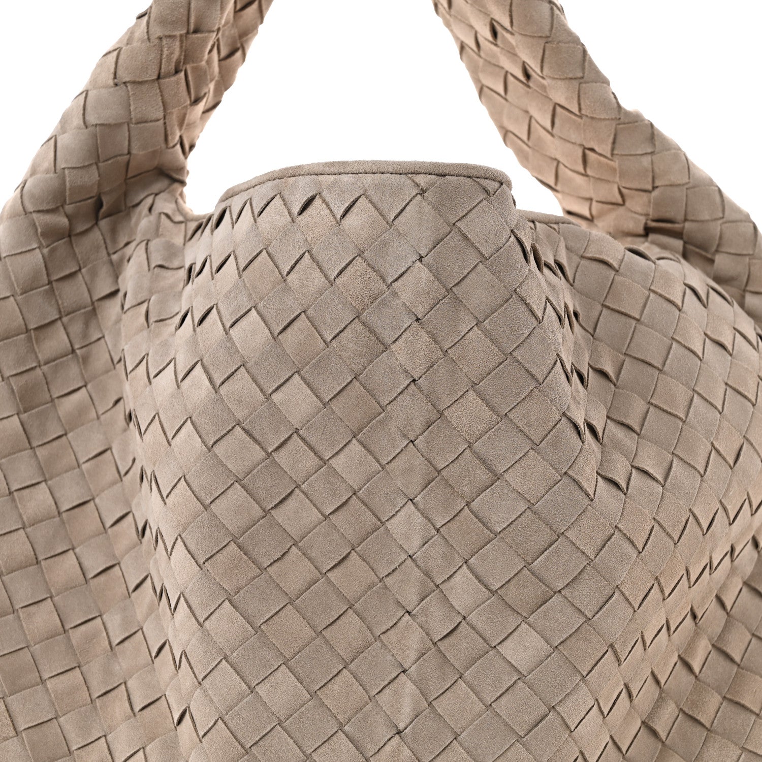 Bottega Veneta Suede Intrecciato Large Hop Mastice 1881142