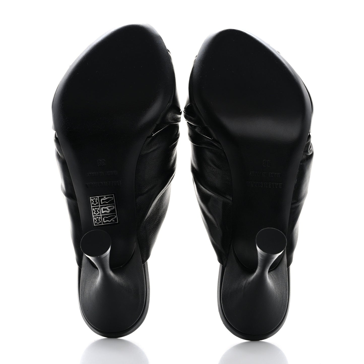 Smooth Nappa Drapy 80mm Sandals 38 Black