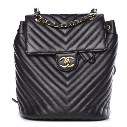 Chanel Calfskin Chevron Quilted Small Urban Spirit Backpack Black 1 of 10