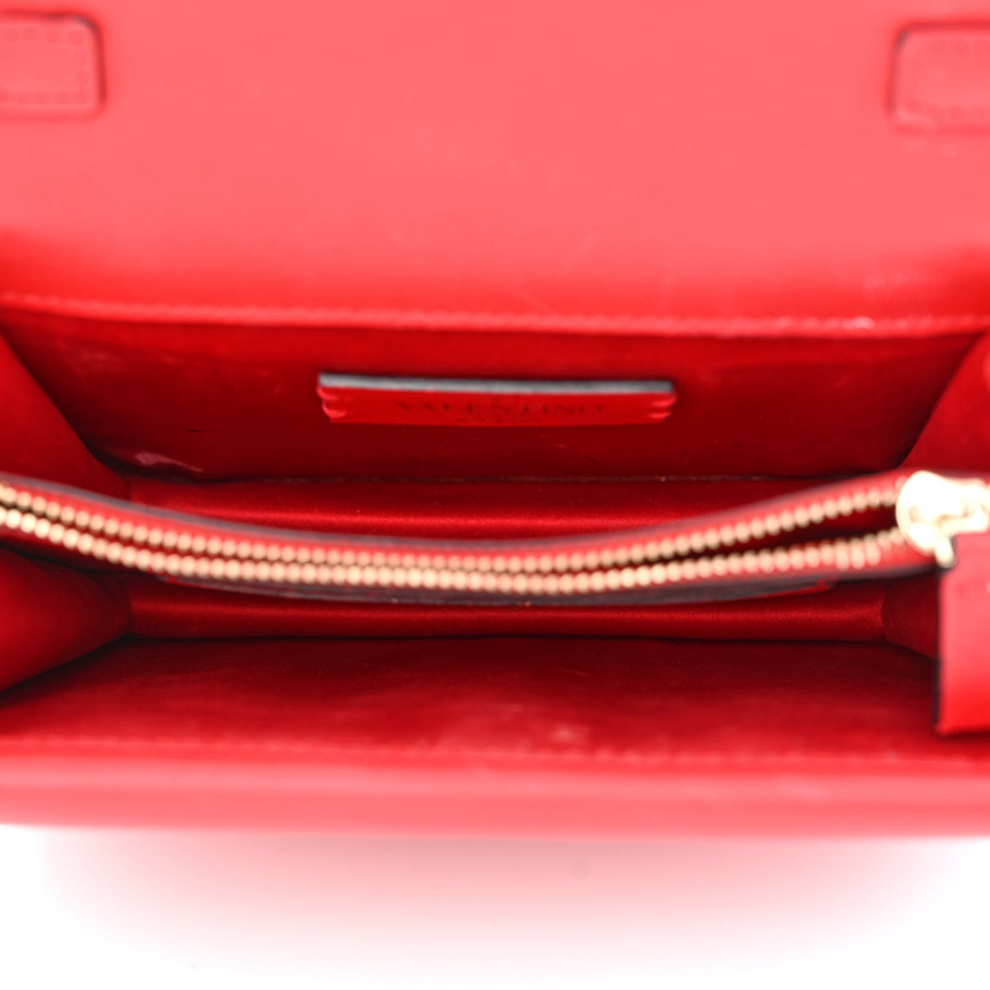 Calfskin VLogo Inlay Chain Pouch Rouge Pur White