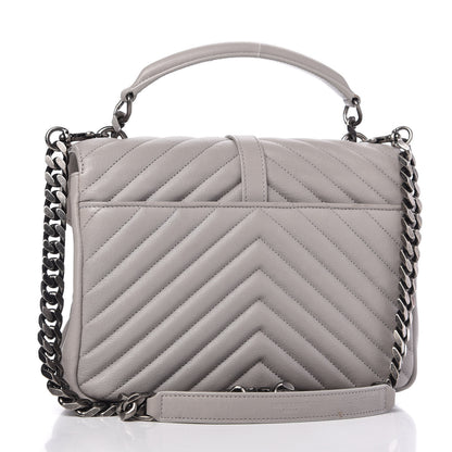 Saint Laurent Sheepskin Matelasse Medium College Monogram Bag Light Grey 3 of 9