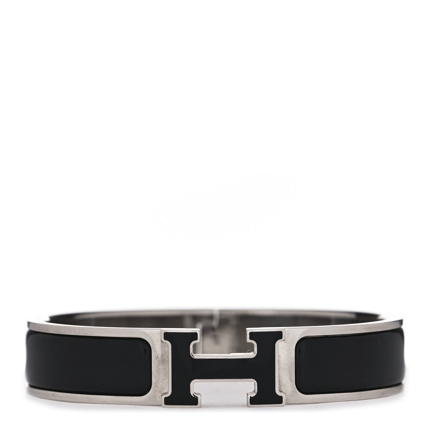 Enamel Narrow Clic Clac H Bracelet PM Black
