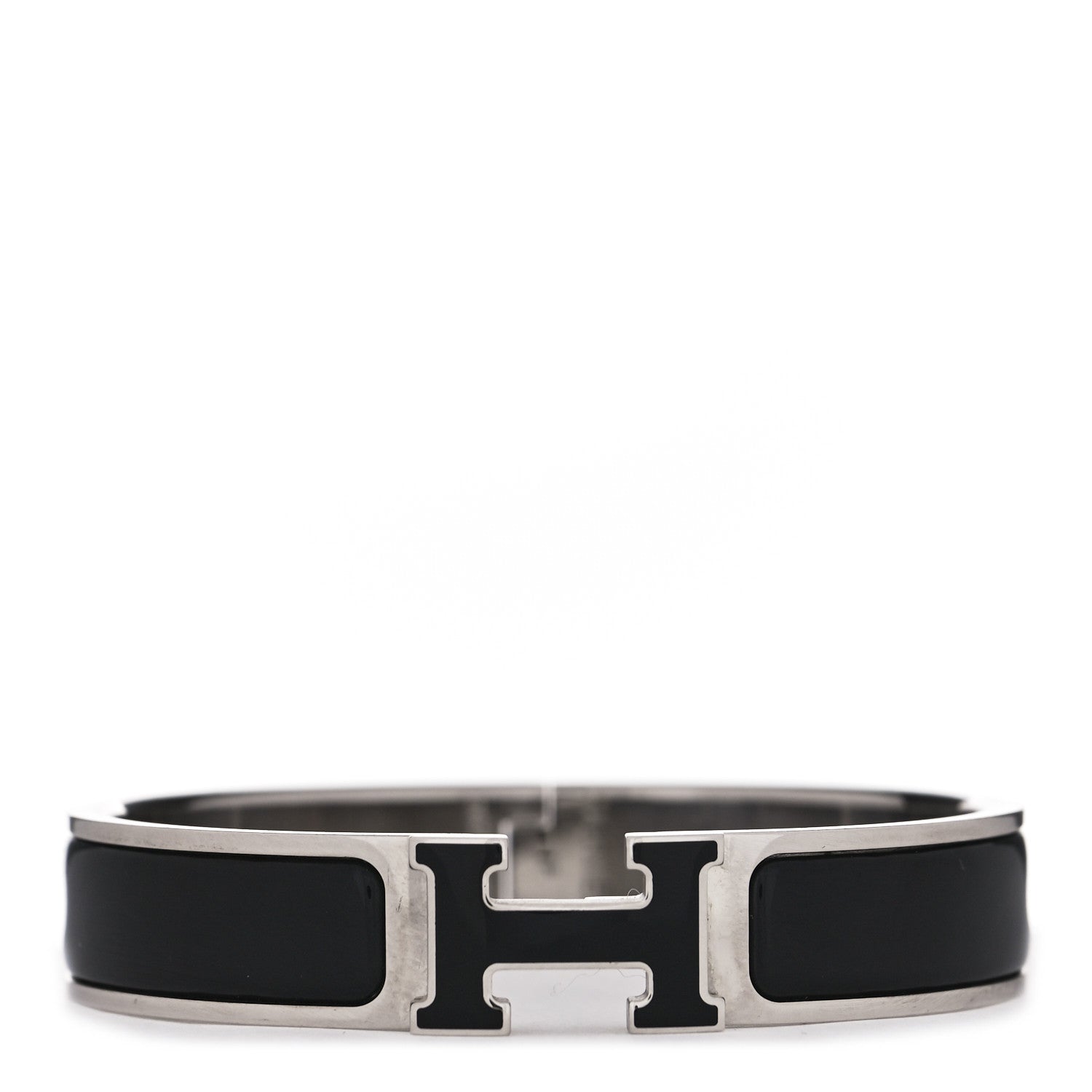 Hermes Enamel Narrow Clic Clac H Bracelet PM Black 1 of 4